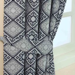 Homescapes Aztec Jacquard Curtain Tie Back Pair in Blue - thumbnail 2