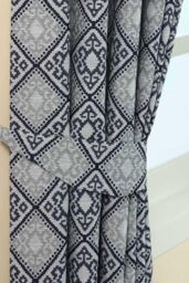 Homescapes Aztec Jacquard Curtain Tie Back Pair in Blue - thumbnail 1