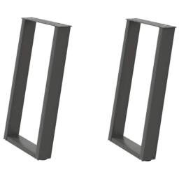 Berkfield Home vidXL Dining Table Legs U-Shaped 2 pcs Anthracite 50x(72-73) cm Steel in Dark Grey - thumbnail 1