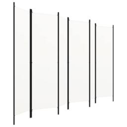 Berkfield Home 6-Panel Room Divider Cream White 300x180 cm - thumbnail 1