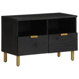 Berkfield Home TV Cabinet Black 70x33x46 cm Engineered Wood - Size: 70 x 33 x 46 cm - thumbnail 2