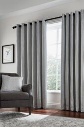 Helena Springfield 'Roma' Woven Lined Curtains in Silver - Size: 167 cm width x 137 cm drop - thumbnail 1
