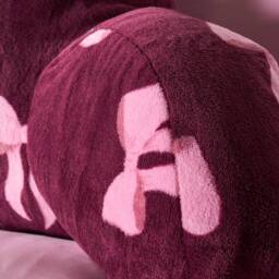 OHS Bows Cuddle Cushion Soft Fleece Reading Pillow in Burgundy - thumbnail 3