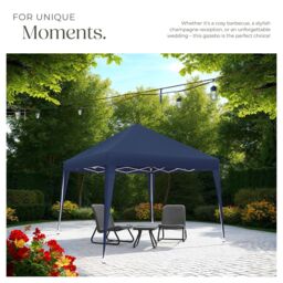 tectake Gazebo Linosa - 3 x 3 m, foldable, water-resistant, UV protection in Blue - Size: Large - thumbnail 8