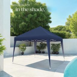 tectake Gazebo Linosa - 3 x 3 m, foldable, water-resistant, UV protection in Blue - Size: Large - thumbnail 9