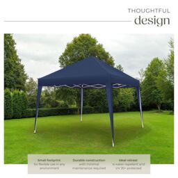 tectake Gazebo Linosa - 3 x 3 m, foldable, water-resistant, UV protection in Blue - Size: Large - thumbnail 3