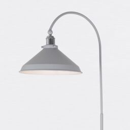 First Choice Lighting Set of 2 Maxwell - Flint Grey Chrome Floor Reading Lamps - thumbnail 5
