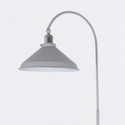 First Choice Lighting Set of 2 Maxwell - Flint Grey Chrome Floor Reading Lamps - thumbnail 6