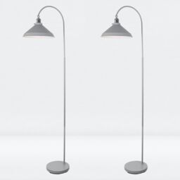 First Choice Lighting Set of 2 Maxwell - Flint Grey Chrome Floor Reading Lamps - thumbnail 1