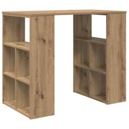 Berkfield Home Corner Desk Artisan oak Engineered wood Medium Sleek in Brown - thumbnail 1