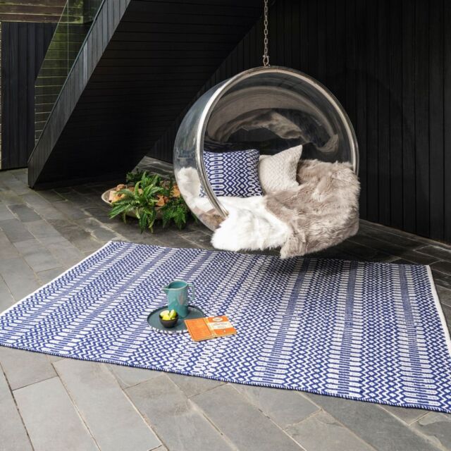 The Rug Shop UK Blue Modern Handmade Easy to clean Geometric Geometric Area Rug - Size: 200 cm x 290 cm - image 1