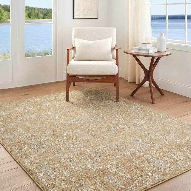 Livabliss Becki Owens Penny Vintage Beige Tan Traditional Vintage Boho Fringe Rug - Size: 160 cm x 215 cm - image 1