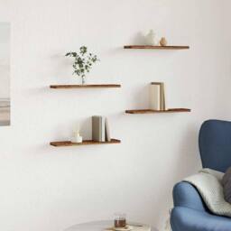 Berkfield Home Wall Shelves 4 pcs Old Wood 40x20x1.5 cm Engineered Wood in Brown - thumbnail 1