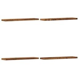 Berkfield Home Wall Shelves 4 pcs Old Wood 40x20x1.5 cm Engineered Wood in Brown - thumbnail 3