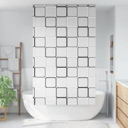 Berkfield Home Shower Roller Blind 130x240 cm Fabric Width 126 cm in White - thumbnail 2
