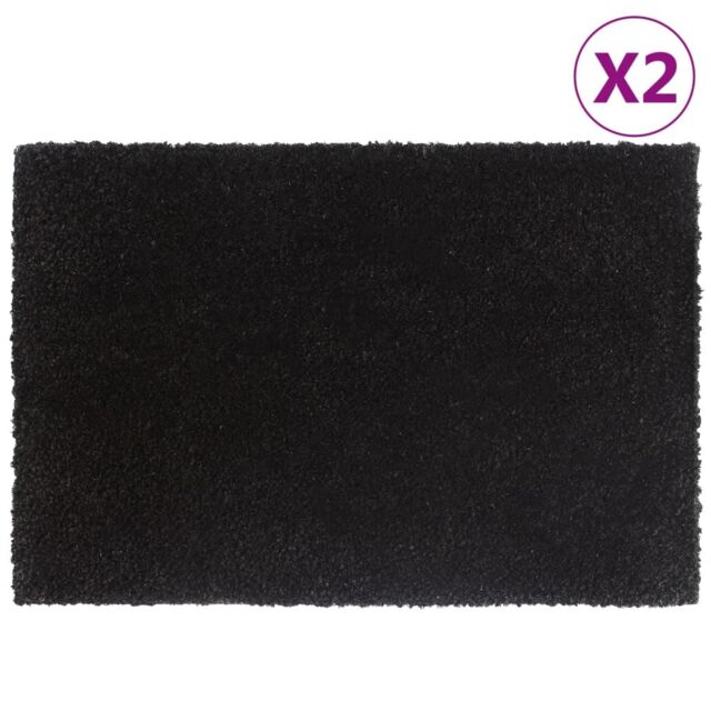 Berkfield Home Door Mats 2 pcs Black 40x60 cm Tufted Coir in Brown - image 1