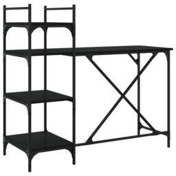 Berkfield Home Computer Desk with Shelves Black 120x47x109 cm - Size: 120 x 47 x 109 cm - thumbnail 2