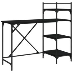 Berkfield Home Computer Desk with Shelves Black 120x47x109 cm - Size: 120 x 47 x 109 cm - thumbnail 6
