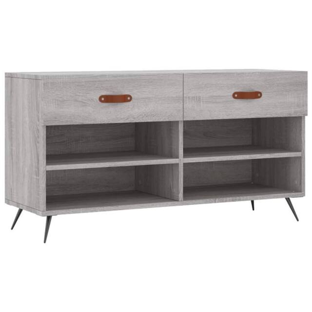 Berkfield Home Shoe Bench Grey Sonoma 102x35x55 cm Engineered Wood - Size: 102 x 35 x 55 cm - image 1
