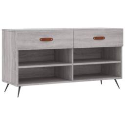 Berkfield Home Shoe Bench Grey Sonoma 102x35x55 cm Engineered Wood - Size: 102 x 35 x 55 cm