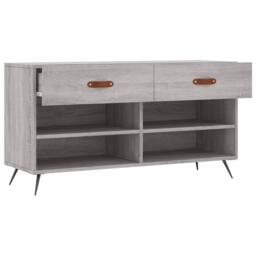 Berkfield Home Shoe Bench Grey Sonoma 102x35x55 cm Engineered Wood - Size: 102 x 35 x 55 cm - thumbnail 5