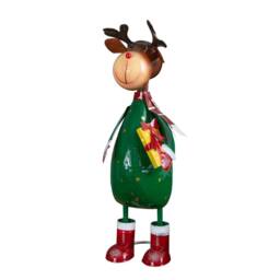 Samuel Alexander 44cm Hand Painted Metal Polka Dot Rudolph Decoration in Green - thumbnail 9