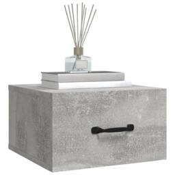 Berkfield Home Stunning Wall-mounted Bedside Cabinet Concrete Grey 35x35x20 cm - Size: 35 x 35 x 20 cm - thumbnail 4