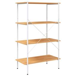 Berkfield Home Sturdy 4-Tier Shelving Unit White & Oak 80x40x130 cm - Size: 80 x 40 x 130 cm - thumbnail 5