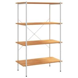 Berkfield Home Sturdy 4-Tier Shelving Unit White & Oak 80x40x130 cm - Size: 80 x 40 x 130 cm - thumbnail 3