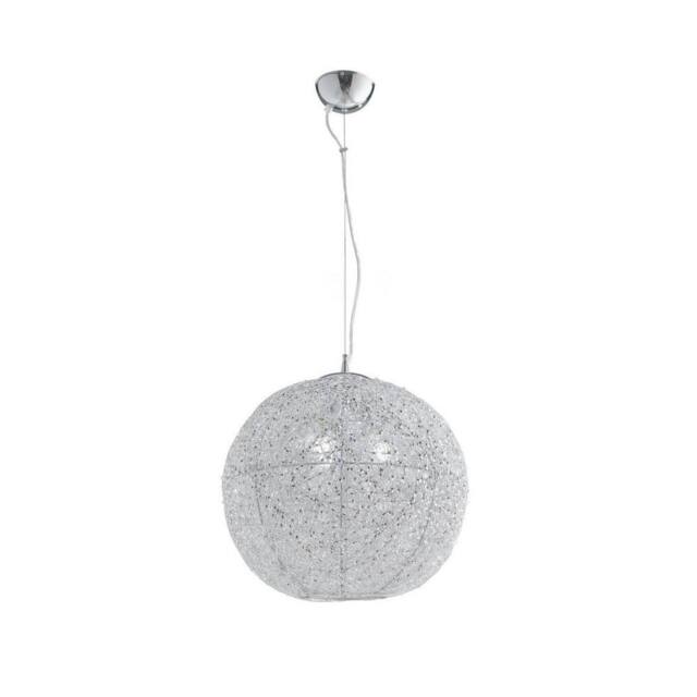 Netlighting ASTRA 3 Light Dome Pendant Ceiling Light Chrome Crystals 45x47cm in Grey - Size: 45x47 cm - image 1