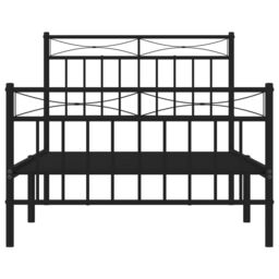 Berkfield Home Metal Bed Frame with Headboard & Footboard Black 100x190 cm - thumbnail 5