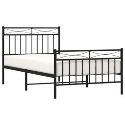 Berkfield Home Metal Bed Frame with Headboard & Footboard Black 100x190 cm - thumbnail 3