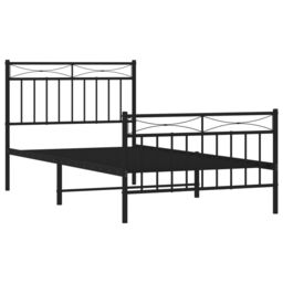 Berkfield Home Metal Bed Frame with Headboard & Footboard Black 100x190 cm - thumbnail 4