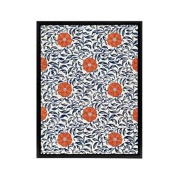 "Artery8 Owen Jones Simple Red Flower Bloom Pattern Framed Canvas Art Print in White - Size: W12"" x H16""" - thumbnail 1
