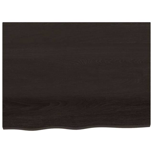 Berkfield Home Table Top Dark Grey 80x60x(2-6) cm Treated Solid Wood Oak - image 1