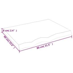 Berkfield Home Table Top Dark Grey 80x60x(2-6) cm Treated Solid Wood Oak - thumbnail 8