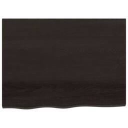Berkfield Home Table Top Dark Grey 80x60x(2-6) cm Treated Solid Wood Oak - thumbnail 1