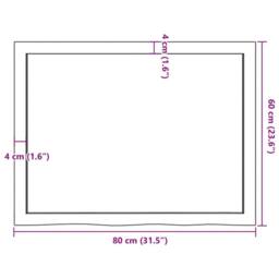 Berkfield Home Table Top Dark Grey 80x60x(2-6) cm Treated Solid Wood Oak - thumbnail 9