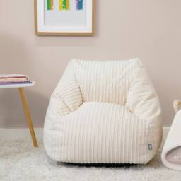 rucomfy Beanbags rucomfy Indoor Jumbo Cord Snuggle Bean Bag Chair for Kids in Ivory - thumbnail 2