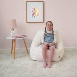 rucomfy Beanbags rucomfy Indoor Jumbo Cord Snuggle Bean Bag Chair for Kids in Ivory - thumbnail 1