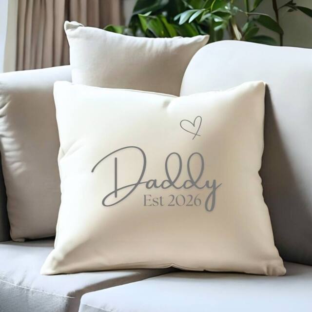 Aye Do Gifts Men's Personalised Cushion for Dad - Add Your Own Message Gift in Cream - Size: 40 cm x 40 cm - image 1