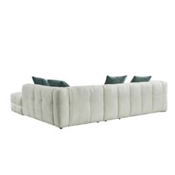 Furnishings For Less UK Geneva Beige Fabric 5 Seater L Shaped Corner Sofa Right Hand Facing - thumbnail 6