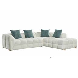 Furnishings For Less UK Geneva Beige Fabric 5 Seater L Shaped Corner Sofa Right Hand Facing - thumbnail 2