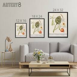 "Artery8 Artichoke Broad beans & Groundcherry de Boodt Framed Canvas Wall Art in White - Size: W12"" x H16""" - thumbnail 4