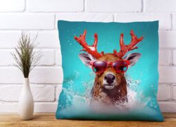 Warren Reed - Designer Rudolph With Reed Antlers Cushions - Size: 60 cm x 60 cm - thumbnail 2