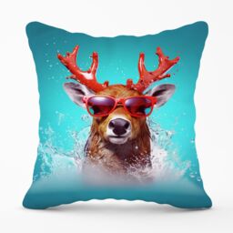 Warren Reed - Designer Rudolph With Reed Antlers Cushions - Size: 60 cm x 60 cm - thumbnail 1