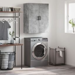 Berkfield Home Wall Mounted Cabinet Concrete Grey 69.5x34x90 cm - thumbnail 1