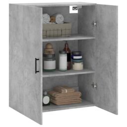 Berkfield Home Wall Mounted Cabinet Concrete Grey 69.5x34x90 cm - thumbnail 5