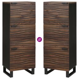 Berkfield Home Highboard Walnut Wood with Shelf Other with Storage with Door Brown Medium - thumbnail 9