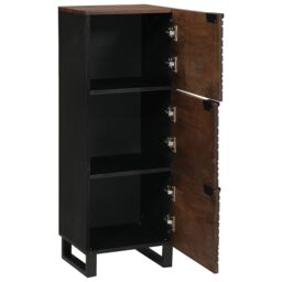 Berkfield Home Highboard Walnut Wood with Shelf Other with Storage with Door Brown Medium - thumbnail 2